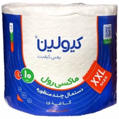 دستمال مکسی رولی بزرگ ۴۰۰ برگ کیولین